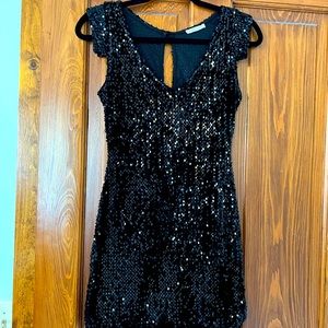 VOXX Sequin Black Mini Dress